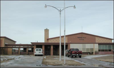 Pawnee Rock school building. Photo copyright 2007 by Leon Unruh.