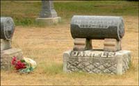 Alice Daniels' grave marker in the Pawnee Rock cemetery. Photo copyright 2008 by Leon Unruh.