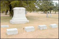 Grave marker of the Francis T. Belt family. Francis's grave is indicated by the GAR marker; daughter Mary's grave is just to the left.