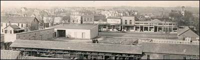 Downtown Pawnee Rock in the 1910s. The Rock Hotel is on the left.