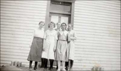 Girls at District 48 school northwest of Pawnee Rock.