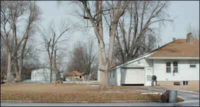The yard where we fought many times in grade school. Photo copyright 2005 by Leon Unruh.