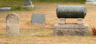John Daniels' and grave marker, Pawnee Rock cemetery. Photo copyright 2008 by Leon Unruh.