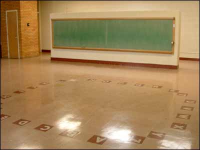 The kindergarten room in the Pawnee Rock school building. Copyright 2006 by Leon Unruh.