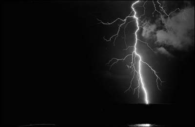 Lightning over Barton County, Kansas. Photo copyright 2008 by Leon Unruh.