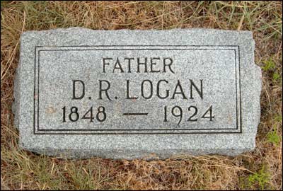 Gravestone of Dennis Rudolph Logan in the Pawnee Rock Cemetery. Photo copyright 2008 by Leon Unruh.