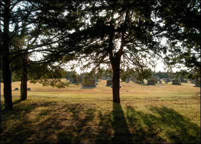Cemetery at Peace Lutheran Church, near Albert. Photo copyright 2006 by Leon Unruh.