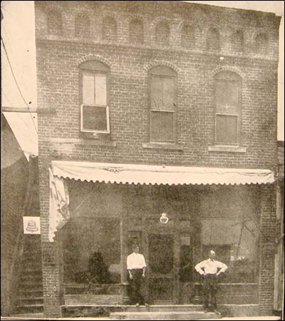 Pawnee Rock State Bank, as photographed for the Biographical History of Barton County, Kansas.