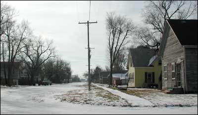 Rock Street in Pawnee Rock. Photo copyright 2005 by Leon Unruh.