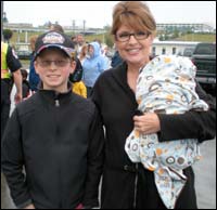 Sam Unruh and Alaska Governor Sarah Palin. Photo copyright 2008 by Leon Unruh.