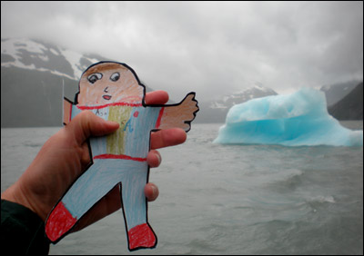 Flat Stanley, by Asa Unruh of Valley Center, Kansas, shivers in the cold wind of a glacial valley.