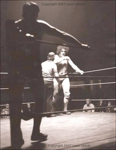 Andre the Giant, 1973 or 1974, in Great Bend, Kansas. Photo copyright 1974 by Leon Unruh.