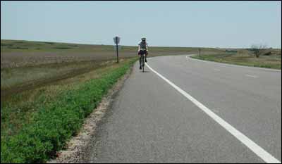Biking Across Kansas, 2000. Photo copyright 2000 by Leon Unruh.