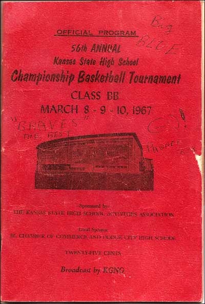 Souvenir program for the Class BB state basketball tournament, 1967 in Dodge City.
