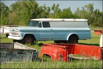 1960 Chevy Apache, photographed in Pawnee Rock by Jim Dye. Photo copyright 2009 by Jim Dye.