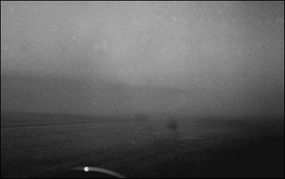 Tumbleweeds in a dust storm near Pawnee Rock, Kansas. Photo copyright 2008 by Leon Unruh.