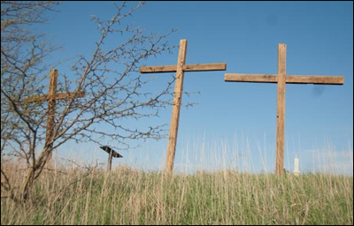 Pawnee Rock's Easter pageant, The Way of the Cross, on April 24, 2011. Photo copyright 2011 by Jim Dye.