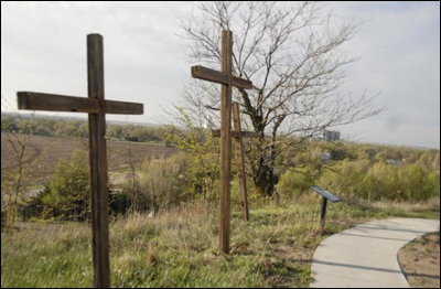 Pawnee Rock's Easter pageant, The Way of the Cross, on April 24, 2011. Photo copyright 2011 by Jim Dye.