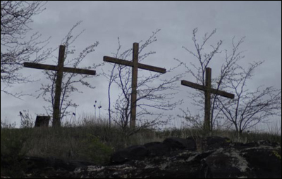 Pawnee Rock's Easter pageant, The Way of the Cross, on April 24, 2011. Photo copyright 2011 by Jim Dye.