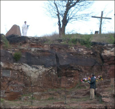 Pawnee Rock's Easter pageant, The Way of the Cross, on April 24, 2011. Photo copyright 2011 by Jim Dye.