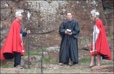Pawnee Rock's Easter pageant, The Way of the Cross, on April 24, 2011. Photo copyright 2011 by Jim Dye.