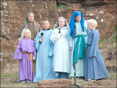 Pawnee Rock's Easter pageant, The Way of the Cross, on April 24, 2011. Photo copyright 2011 by Jim Dye.