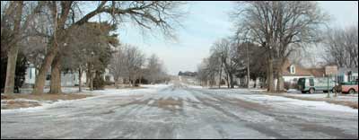 Centre Street a couple of days after a January storm. Photo copyright 2005 by Leon Unruh.