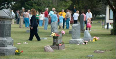 Flowers at Pawnee Rock Cemetery. Photo copyright 2008 by Jim Dye.
