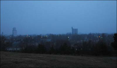 The view of Pawnee Rock about 7 a.m. on Easter. Jim Dye made this photo. Photo copyright 2009 by Jim Dye.