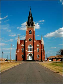 Catholic Church in Park, Kansas. Photographed in August 2006. Copyright 2006 by Leon Unruh.