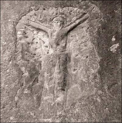 Petroglyph at Kanopolis Reservoir, 1968. Photo copyright 2008 by Leon Unruh.
