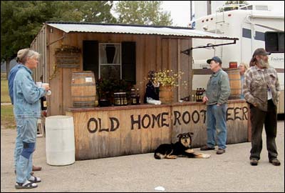 Isaacsons' root beer stand in Pawnee Rock when the Great Santa Fe Trail Horse Race endurance ride came through on September 10, 2007. Photo copyright 2007 by Gary Trotnic.