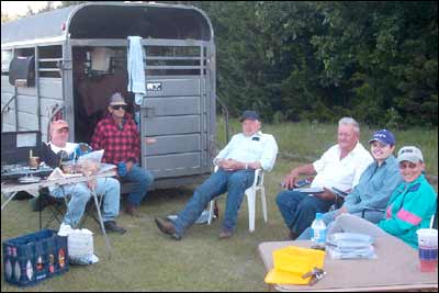Santa Fe Trail Association riders include Carol Retzer, Kelly Miller, Dale Rickstrew, Leland Zerbe, Robbie Row, and Rick Antisel. Photo copyright 2007 by Gary Trotnic.
