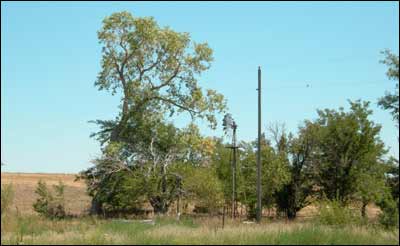 The draw where the cherry trees grew. Photo copyright 2006 by Leon Unruh.